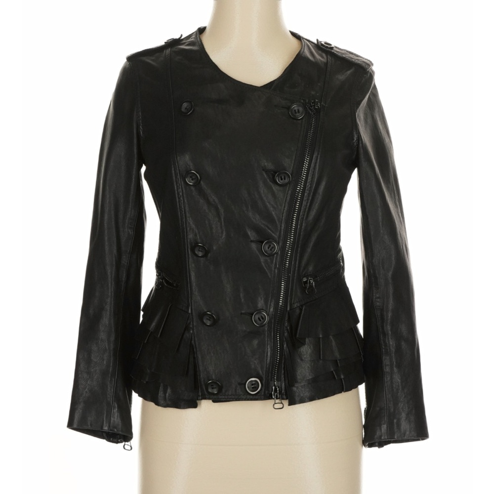 3.1 Phillip Lim Double-Breasted Black Leather Jacket